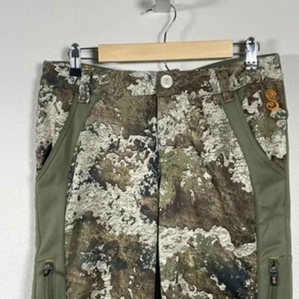 SHE Outdoor Camo Hunting Pants Womens Medium Green Excellent Strata Fleece Lined - Picture 4 of 13